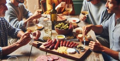 a group of people around a table