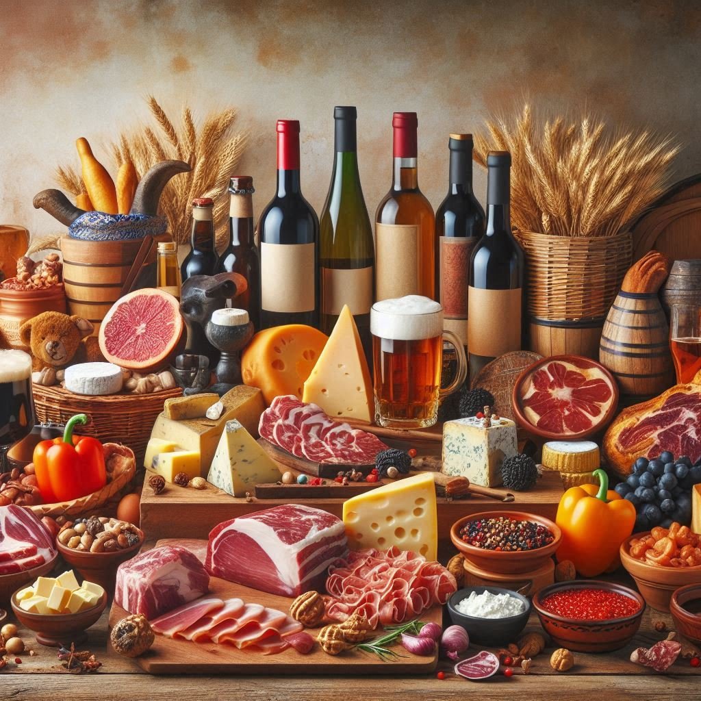 Variedad de productos selectos ibericos